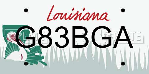G83BGA Louisiana License Plate