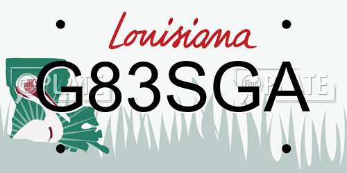 G83SGA Louisiana License Plate