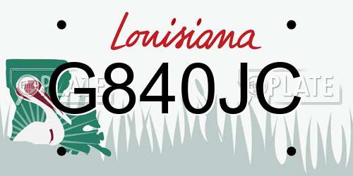 G840JC Louisiana License Plate