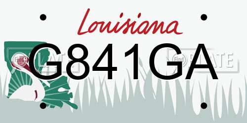 G841GA Louisiana License Plate