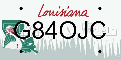 G84OJC Louisiana License Plate