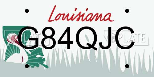 G84QJC Louisiana License Plate