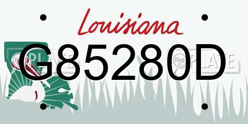 G85280D Louisiana License Plate