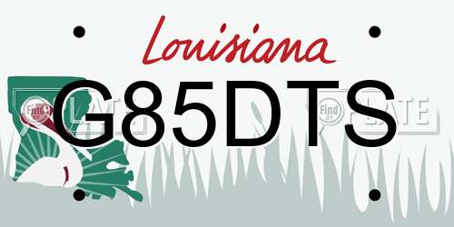 G85DTS Louisiana License Plate