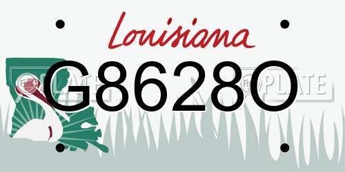 G8628O Louisiana License Plate