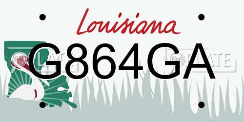 G864GA Louisiana License Plate