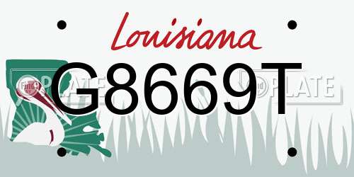 G8669T Louisiana License Plate