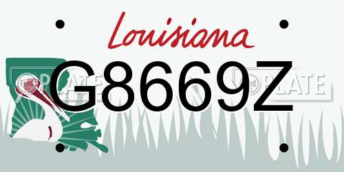 G8669Z Louisiana License Plate