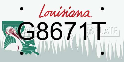 G8671T Louisiana License Plate