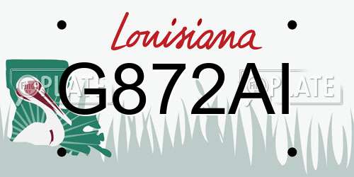 G872AI Louisiana License Plate