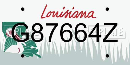 G87664Z Louisiana License Plate