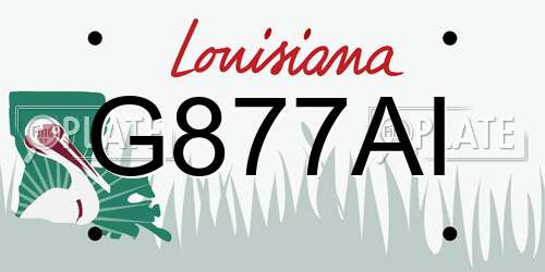 G877AI Louisiana License Plate