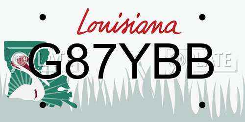 G87YBB Louisiana License Plate