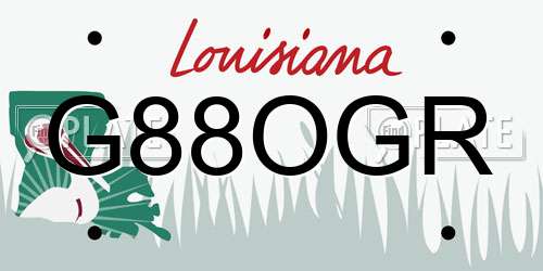 G88OGR Louisiana License Plate