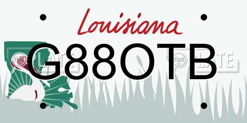 G88OTB Louisiana License Plate