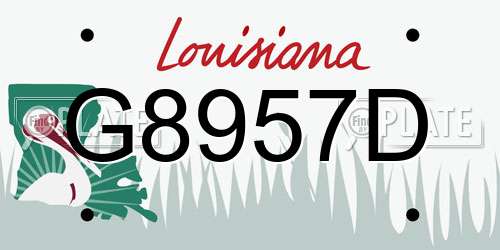 G8957D Louisiana License Plate