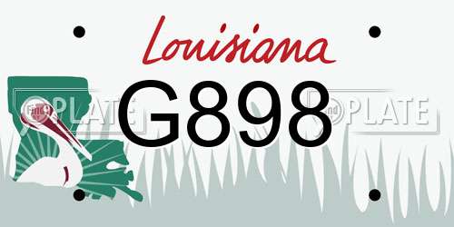G898 Louisiana License Plate