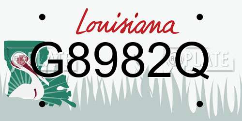G8982Q Louisiana License Plate