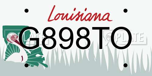 G898TO Louisiana License Plate