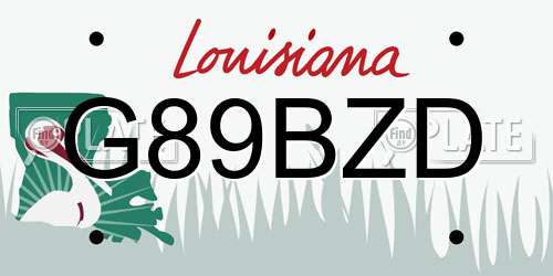 G89BZD Louisiana License Plate