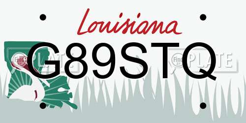 G89STQ Louisiana License Plate