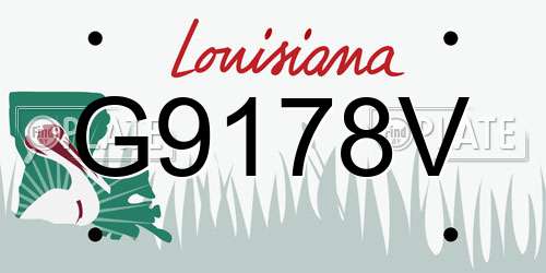 G9178V Louisiana License Plate