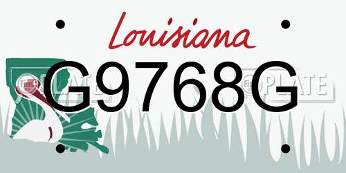 G9768G Louisiana License Plate