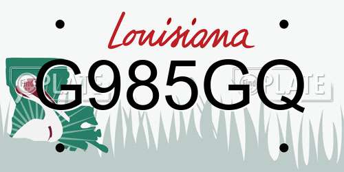 G985GQ Louisiana License Plate