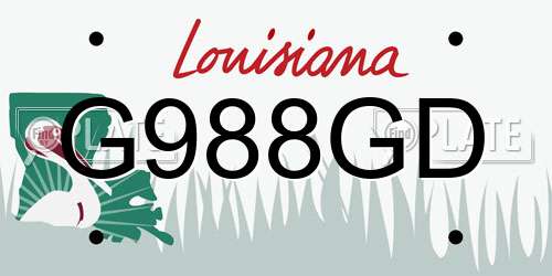 G988GD Louisiana License Plate