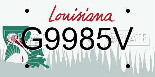 G9985V Louisiana License Plate