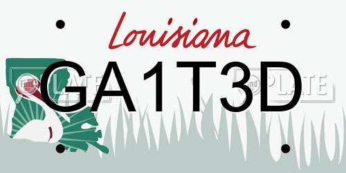GA1T3D Louisiana License Plate