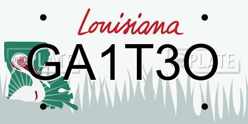 GA1T3O Louisiana License Plate
