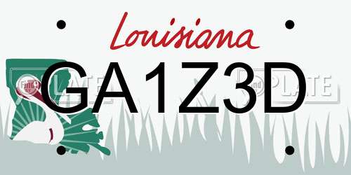 GA1Z3D Louisiana License Plate