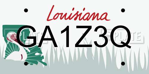 GA1Z3Q Louisiana License Plate
