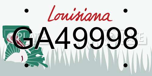 GA49998 Louisiana License Plate