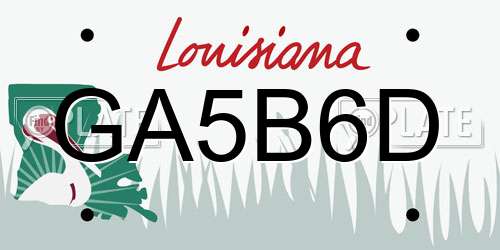 GA5B6D Louisiana License Plate