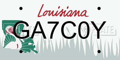 GA7C0Y Louisiana License Plate