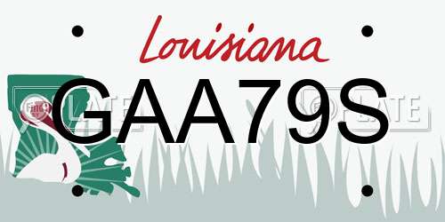 GAA79S Louisiana License Plate