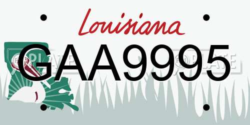 GAA9995 Louisiana License Plate
