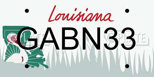 GABN33 Louisiana License Plate