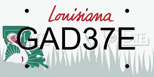 GAD37E Louisiana License Plate