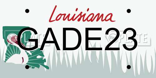 GADE23 Louisiana License Plate