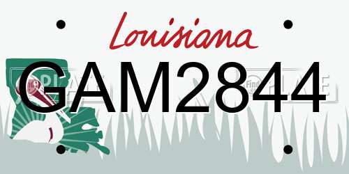 GAM2844 Louisiana License Plate