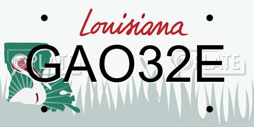 GAO32E Louisiana License Plate