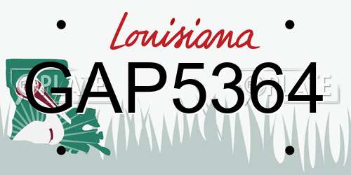 GAP5364 Louisiana License Plate