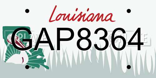 GAP8364 Louisiana License Plate