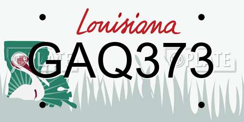 GAQ373 Louisiana License Plate
