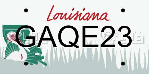 GAQE23 Louisiana License Plate
