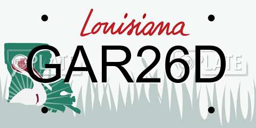 GAR26D Louisiana License Plate