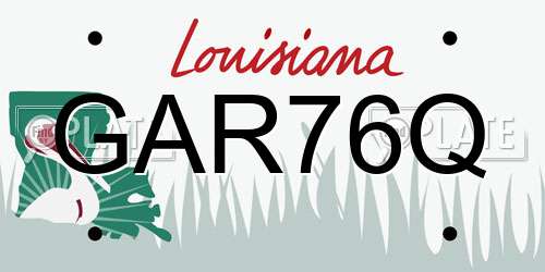 GAR76Q Louisiana License Plate